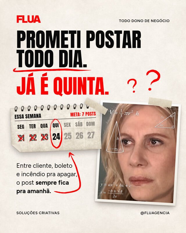 Post 'Prometi postar todo dia. Já é quinta.'